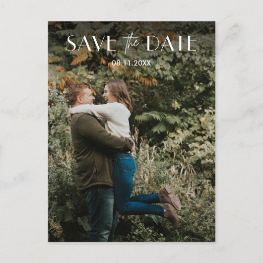 Eenvoudige budgetfoto Weddenschap Save the Date Aankondigingskaart (Voorkant)