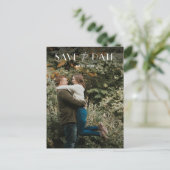 Eenvoudige budgetfoto Weddenschap Save the Date Aankondigingskaart (Staand voorkant)