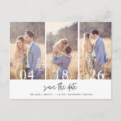 Eenvoudige budgetfoto Weddenschap Save the Date Aankondigingskaart (Voorkant)