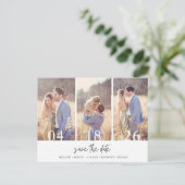 Eenvoudige budgetfoto Weddenschap Save the Date Aankondigingskaart (Staand voorkant)