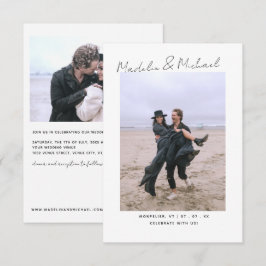 Eenvoudige budgetfoto's Wedden Moderne Minimale QR Kaart