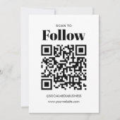 Eenvoudige budgetscan om QR-code te volgen Social  Aankondiging (Voorkant)