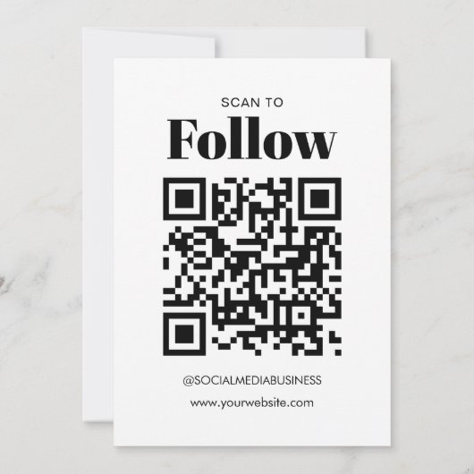 Eenvoudige budgetscan om QR-code te volgen Social  Aankondiging (Achterkant)