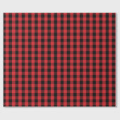 Eenvoudige Buffel Check Patroon Rood Zwart Plaid Cadeaupapier (Vlak)