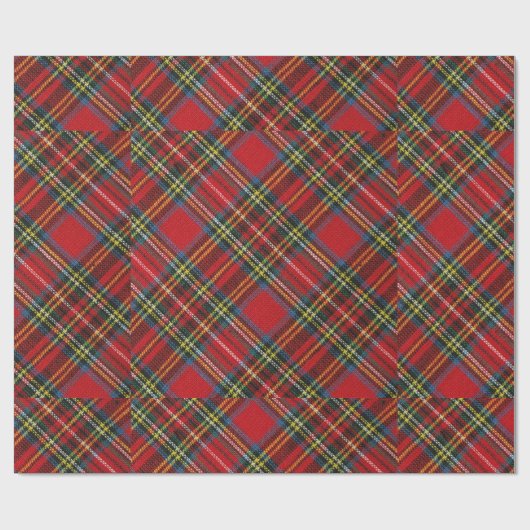 eenvoudige buffel plaid Red Classic Pattern Tartan Cadeaupapier (Vlak)