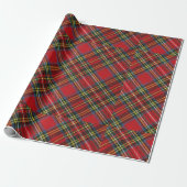 eenvoudige buffel plaid Red Classic Pattern Tartan Cadeaupapier (Uitgerold)