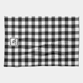 Eenvoudige buffelplaat zwart-wit zwart theedoek