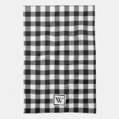 Eenvoudige buffelplaat zwart-wit zwart theedoek (Verticaal)