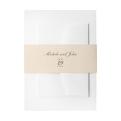 Eenvoudige  buisjes van de Tan Beige van Cream Uitnodigingen Wikkel (Voorkant Voorbeeld)