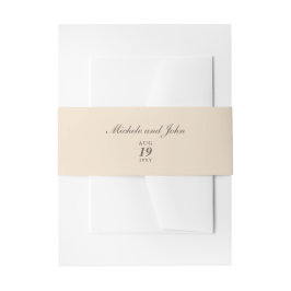 Eenvoudige  buisjes van de Tan Beige van Cream Uitnodigingen Wikkel