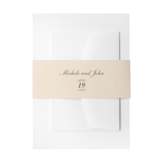 Eenvoudige buisjes van de Tan Beige van Cream Uitnodigingen Wikkel (Voorkant Voorbeeld)