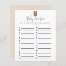 Eenvoudige bunny Baby name race game