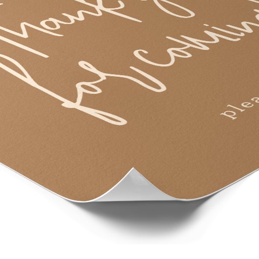 Eenvoudige Bunny Bedankt voor je komst Poster (Hoek)