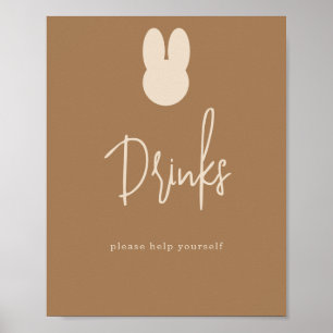 Eenvoudige Bunny-Drinken Poster