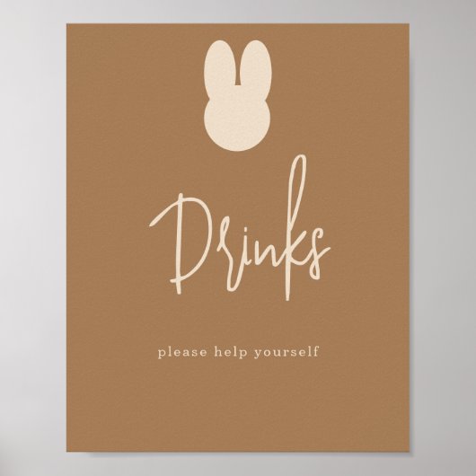 Eenvoudige Bunny-Drinken Poster (Voorkant)
