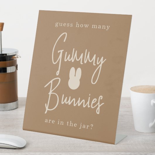 Eenvoudige bunny Hoeveel gummy bunnies Reclamebord Met Voetstuk (Insitu)