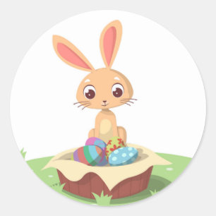 EENVOUDIGE BUNNY RONDE STICKER
