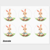 EENVOUDIGE BUNNY RONDE STICKER (Vel)