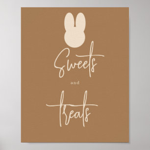 Eenvoudige Bunny Sweets and Trees Poster
