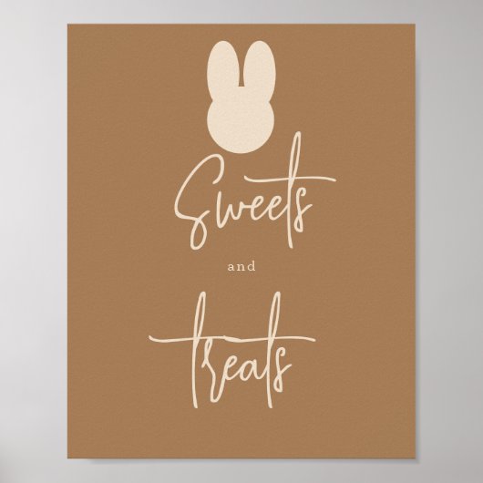 Eenvoudige Bunny Sweets and Trees Poster (Voorkant)
