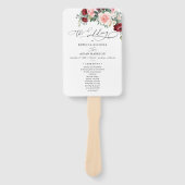 Eenvoudige Burgundy Blush Floral Wedding Ceremony Handwaaier (Voorkant)