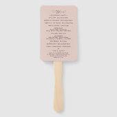 Eenvoudige Burgundy Blush Floral Wedding Ceremony Handwaaier (Achterkant)