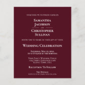 Eenvoudige Burgundy BUDGET Trouwfoto Uitnodiging (Achterkant)