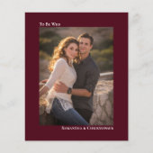 Eenvoudige Burgundy BUDGET Trouwfoto Uitnodiging (Voorkant)