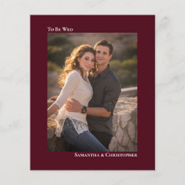 Eenvoudige Burgundy BUDGET Trouwfoto Uitnodiging