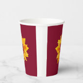 Eenvoudige Burgundy Gouden Herfst Viering Drank Papieren Bekers (Rechts)