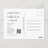 Eenvoudige Burgundy Photo QR Code Save the Date Briefkaart (Achterkant)