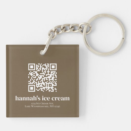 Eenvoudige Business Ice Cream Employee ID-Sjabloon Sleutelhanger (Achterkant)