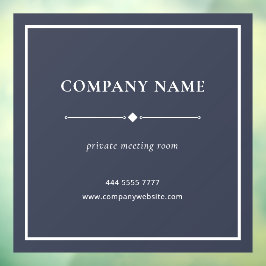 Eenvoudige Business Kantoor Naam Wit op Grijs Raamsticker