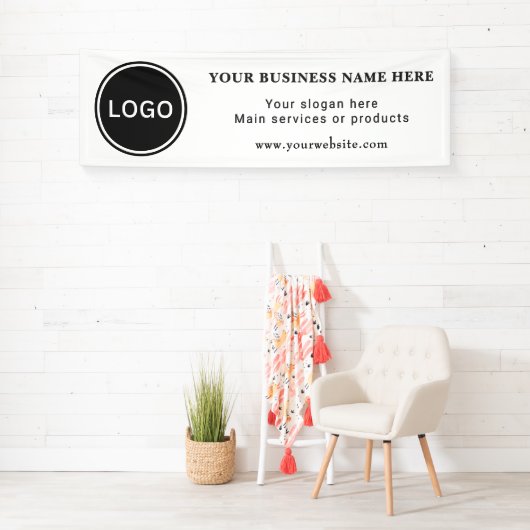 Eenvoudige Business Logo Classic bewerkbaar Spandoek (Insitu)