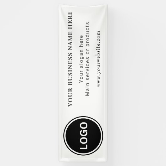 Eenvoudige Business Logo Classic bewerkbaar Spandoek (Verticaal)