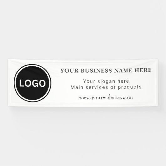 Eenvoudige Business Logo Classic bewerkbaar Spandoek (Horizontaal)