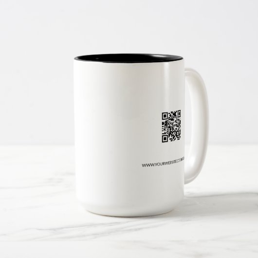 Eenvoudige Business logo Custom QR code pro Tweekleurige Koffiemok (Voorkant rechts)