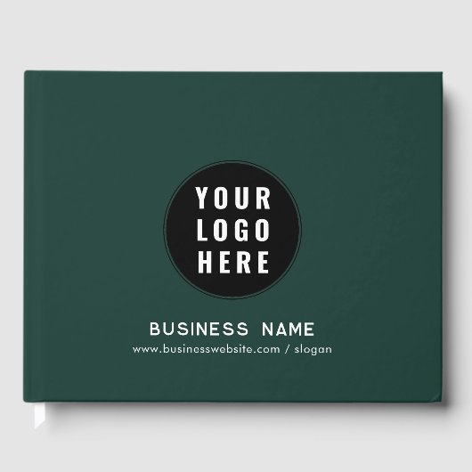 Eenvoudige Business Logo en Website Custom Log Gastenboek (Voorkant)