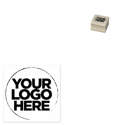 Eenvoudige Business Logo Houten Rubberstempel (Gestempeld)