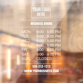 Eenvoudige Business Logo Openingstijden Venster Cl Raamsticker (Vel 2)
