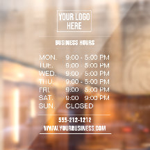 Eenvoudige Business Logo Openingstijden Venster Cl