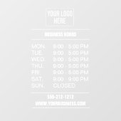 Eenvoudige Business Logo Openingstijden Venster Cl Raamsticker (Vel)