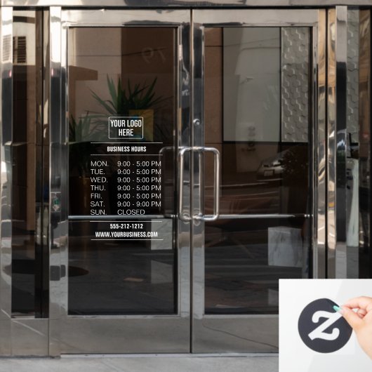 Eenvoudige Business Logo Openingstijden Venster Cl Raamsticker (Kantoordeur)