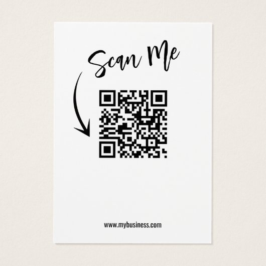 Eenvoudige Business Logo QR Code Minimalist Visitekaartje (Achterkant)