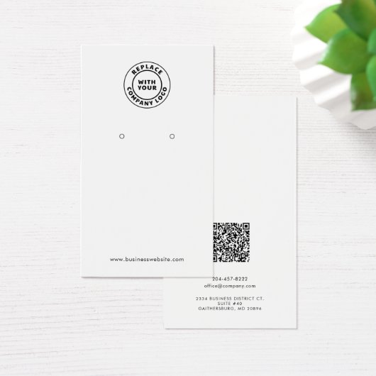 Eenvoudige Business Logo QR Code Oorbellen Display Visitekaartje (Bureau)