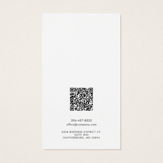 Eenvoudige Business Logo QR Code Oorbellen Display Visitekaartje (Achterkant)