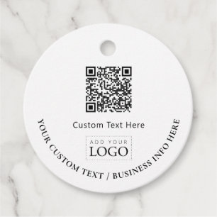 Eenvoudige Business Logo QR Code Promotie Bedankjes Labels