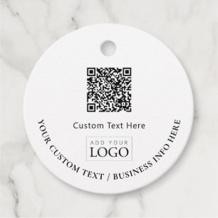 Eenvoudige Business Logo QR Code Promotie Bedankjes Labels