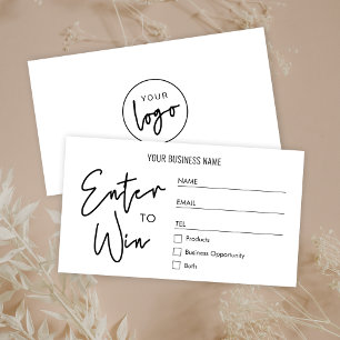Eenvoudige Business Logo Raffle Enter om te winnen Plaatskaartje