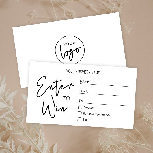 Eenvoudige Business Logo Raffle Enter om te winnen Plaatskaartje